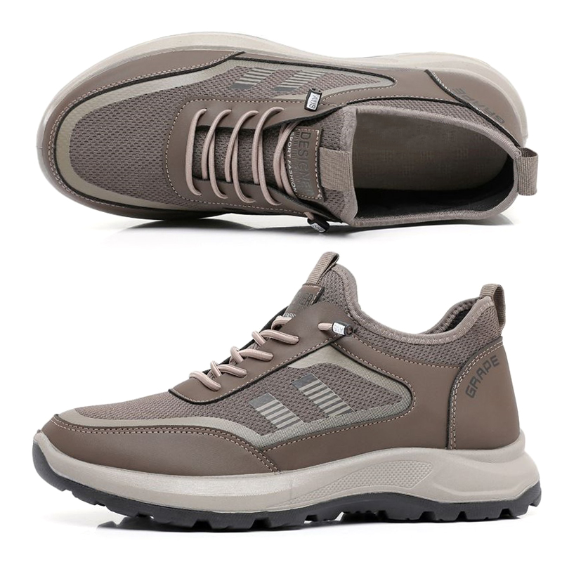 SXCHEN Shoes Men's Shoes Sneakers New Comfortable And Breathable Casual Sports Shoes Soft-Soled Non-Slip Hiking Shoes Flexible Anti-Slip Sole Pu Boy Shoe Easy Pull Tab Coffee color 41 42 43 44