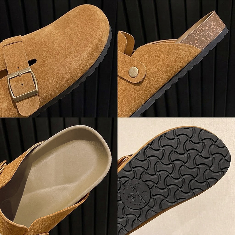 SXCHEN Women's Comfortable Wooden Clogs – Tan With Soft Padded Insole, Non-Slip Traction Sole, Ideal For Lounging, Shopping & All-Day Wear, All Sizes Available