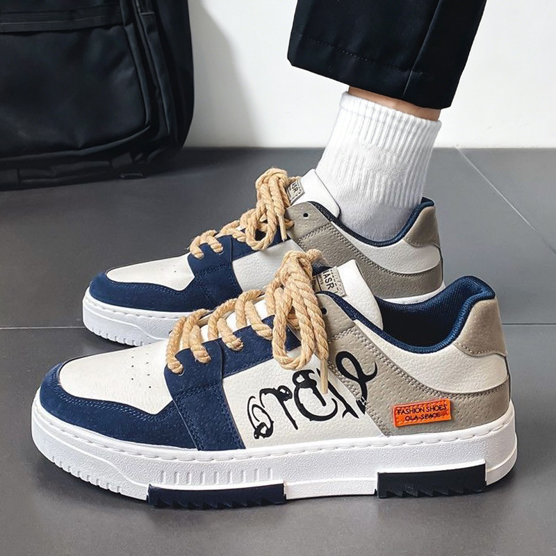 SXCHEN Men's Fashion Sneaker Shoes – Shoes Men Shoes Men Sneakers Men Casual Shoes Perforated Breathable Upper PU Artificial Leather Anti-slip Bold Chunky Sole Fashion & Leisure Wear Boy