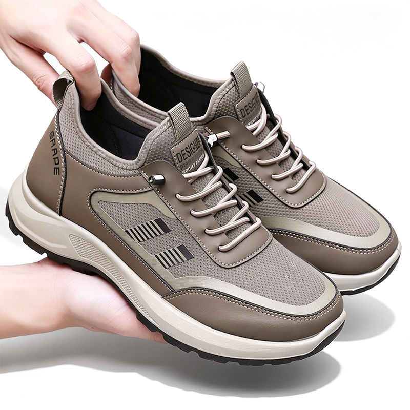SXCHEN Shoes Men's Shoes Sneakers New Comfortable And Breathable Casual Sports Shoes Soft-Soled Non-Slip Hiking Shoes Flexible Anti-Slip Sole Pu Boy Shoe Easy Pull Tab Coffee color 41 42 43 44