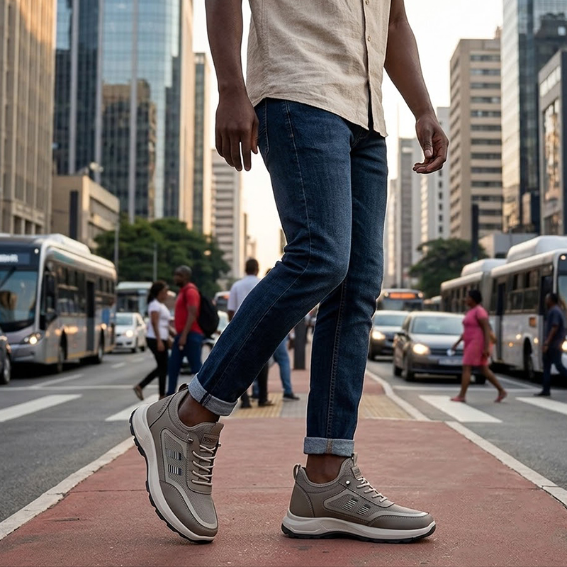 SXCHEN Shoes Men's Shoes Sneakers New Comfortable And Breathable Casual Sports Shoes Soft-Soled Non-Slip Hiking Shoes Flexible Anti-Slip Sole Pu Boy Shoe Easy Pull Tab Coffee color 41 42 43 44