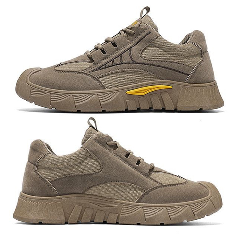 SXCHEN Men's Hiking Casual Shoes, Khaki Fashion Sneakers for Camping & Walking, Sturdy Canvas Construction, Shock-Absorbing Tread, Comfortable Fit, Pull Tab for Easy On/Off, All Sizes,