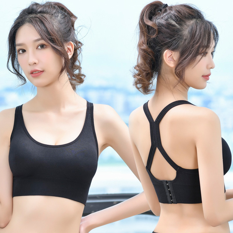 SXCHEN Women's Y-Back Hook Closure Sports Bra, Seamless Padded Workout Crop Top With Adjustable Multi-Hook Back Clasp, High Stretch Sweat-Wicking Fabric, Shock Support for Yoga Running Bra For Ladies
