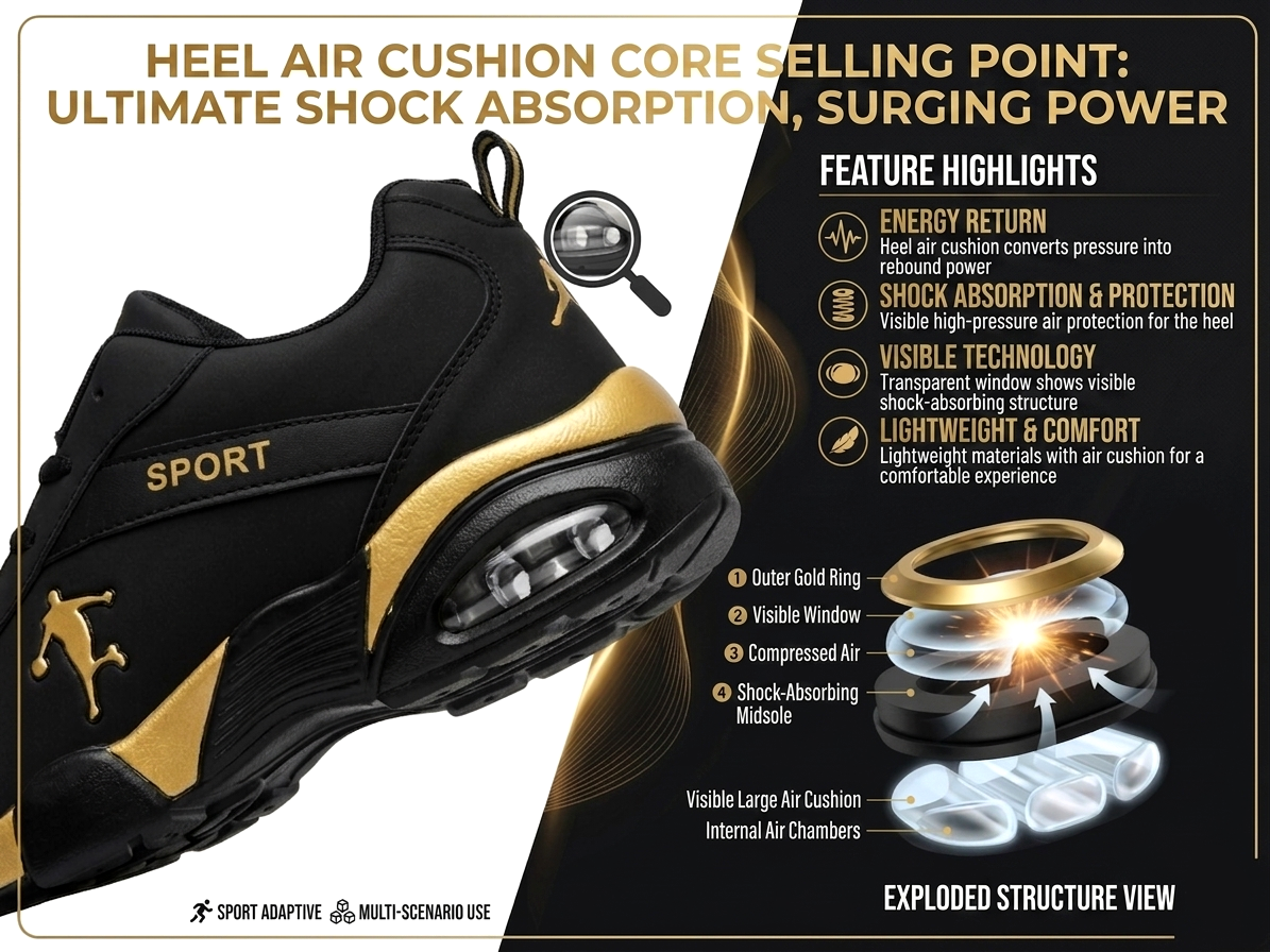 SXCHEN Men Shoes Sneakers Fashion Basketball Shoes – Black & Gold Durable Upper, Non-Slip Outsole, Padded Collar, Suitable For Streetball & Athletic Training, All Sizes Available Boy Casual Men's Shoe