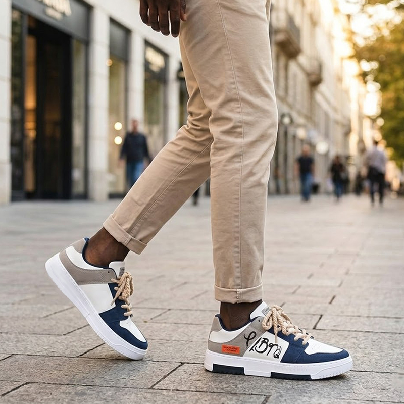 SXCHEN Men's Fashion Sneaker Shoes – Shoes Men Shoes Men Sneakers Men Casual Shoes Perforated Breathable Upper PU Artificial Leather Anti-slip Bold Chunky Sole Fashion & Leisure Wear Boy