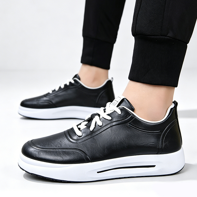 SXCHEN Men's Comfort Casual Shoes – Black With Soft Padded Footbed, Flexible Sole, Perfect For Travel & Elevating Everyday Outfits, All Sizes Available