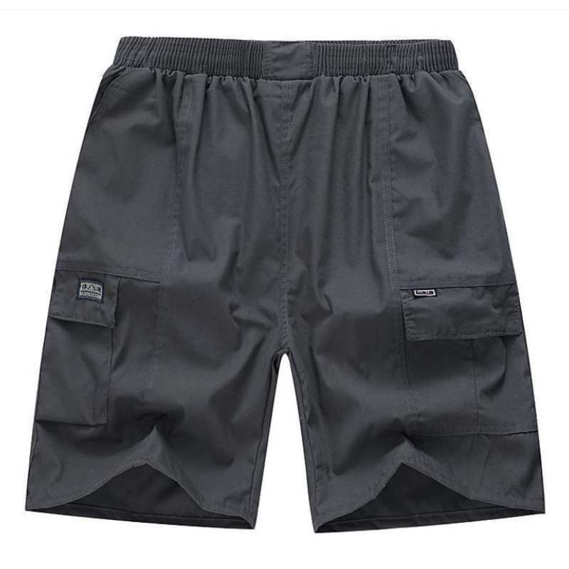SXCHEN Men Clothing Casual Shorts 2-Pack Summer Loose Cargo Shorts Multiple Flap Pockets, Wrinkle Resistant Breathable Fabric, Random Colors Available Casual Short Trousers For Travel Shopping