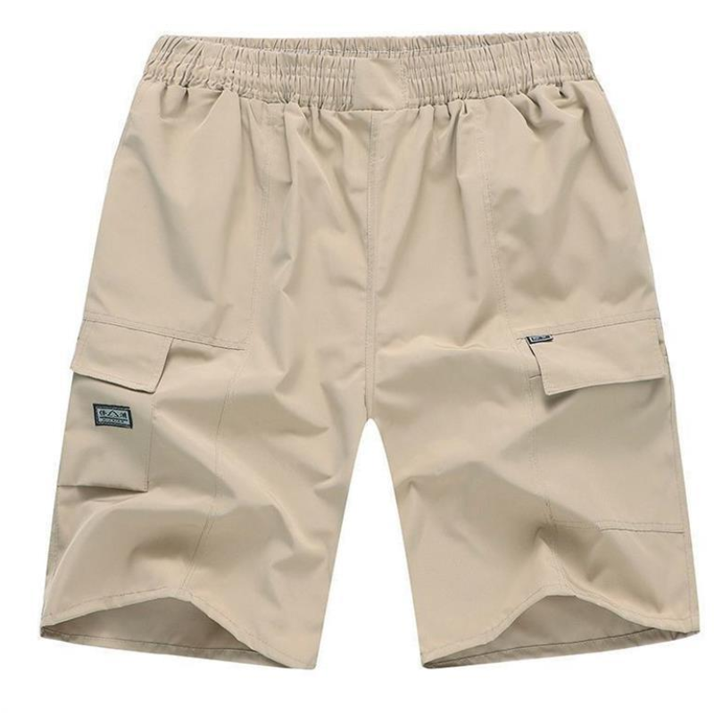 SXCHEN Men Clothing Casual Shorts 2-Pack Summer Loose Cargo Shorts Multiple Flap Pockets, Wrinkle Resistant Breathable Fabric, Random Colors Available Casual Short Trousers For Travel Shopping