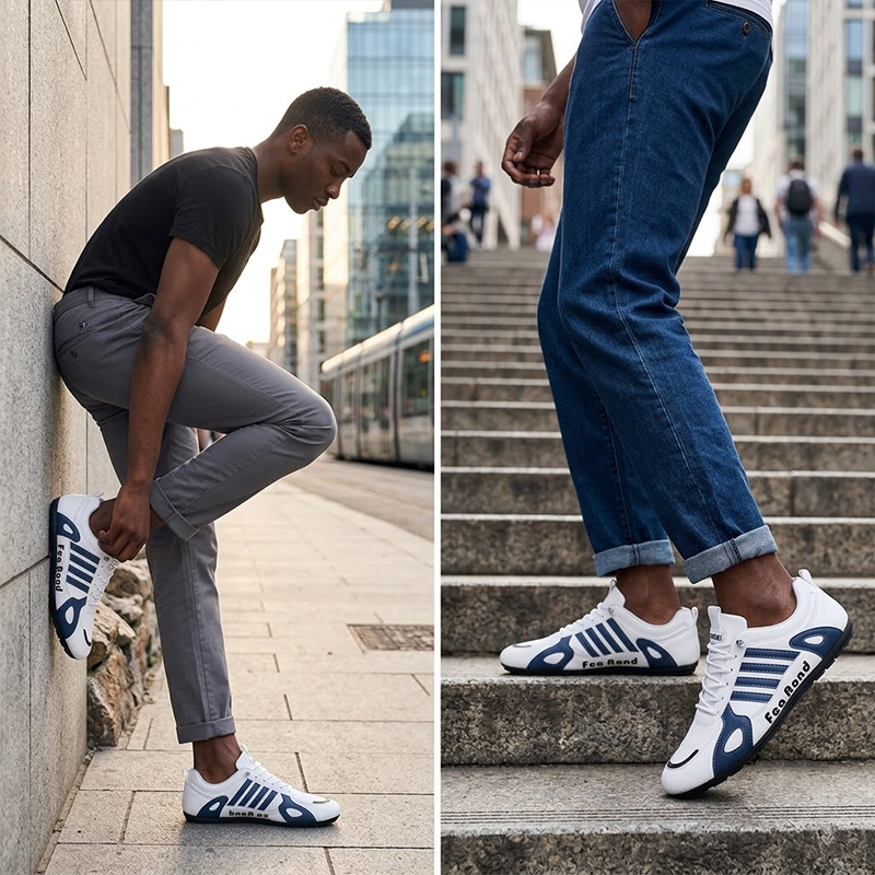 SXCHEN Men's Sporty Sneaker Shoes – White With Breathable Lining, Faux Leather Upper, Non-Slip Rubber Sole,  Lightweight Construction, Secure Lace-Up Fit，Perfect For Daily Commute & Street Style