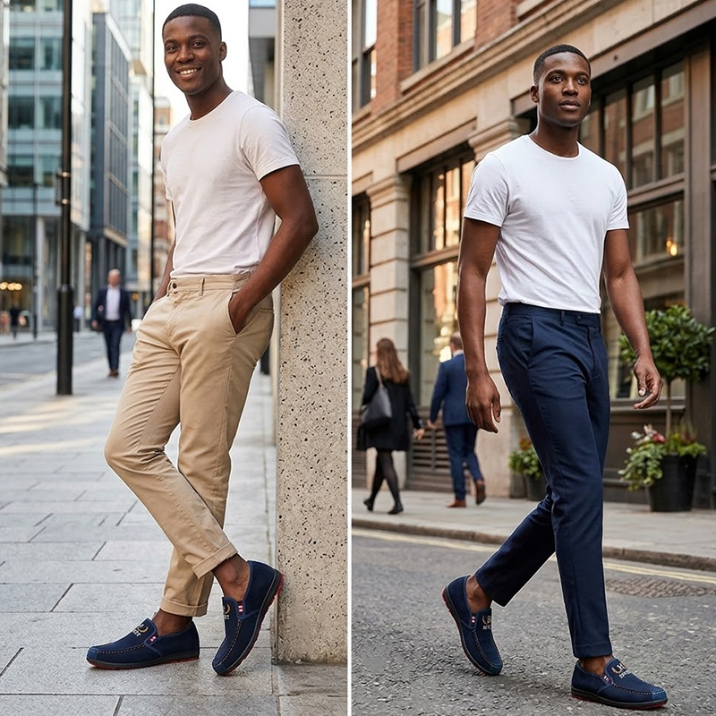 SXCHEN Men's Casual Slip-On Shoes – Navy Blue Suede-Like Upper, Easy Slip-On Design, Padded Insole,Lightweight Construction, Breathable Lining, Perfect For Daily Wear & Outdoor Leisure