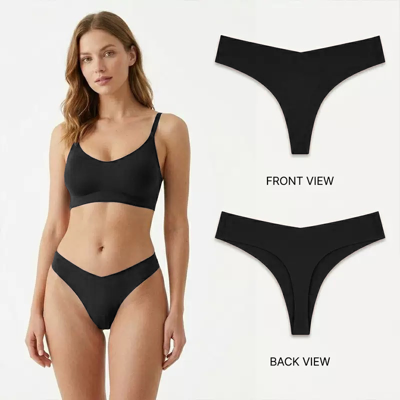 SXCHEN Women's 3-Pack Random Color Seamless No Show Thong Underwear, Soft Stretch Breathable Low Rise Daily Lingerie, Multi Random Assorted Colors, Comfort Sports & Everyday Wear For Ladies