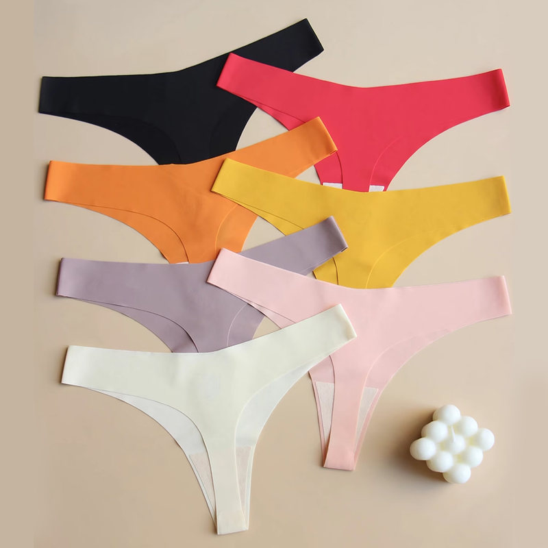 SXCHEN Women's 3-Pack Random Color Seamless No Show Thong Underwear, Soft Stretch Breathable Low Rise Daily Lingerie, Multi Random Assorted Colors, Comfort Sports & Everyday Wear For Ladies