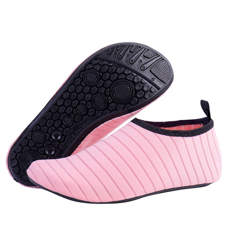 SXCHEN Women's Striped Water Shoes, Pink Lightweight Quick-Dry Aqua Socks With Non-Slip Rubber Sole, Stretchy Neoprene Swim Slippers， Versatile Beach, Yoga & Poolside Footwear For Women
