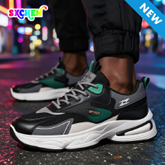SXCHEN Men Shoes Casual Sneakers Basketball Breathable Mesh Spliced Sports Driving, Thick Cushioning Sole Non‑Slip Wear‑Resistant Athletic Footwear, Lightweight Fashion Athletic Running Shoes Outdoor