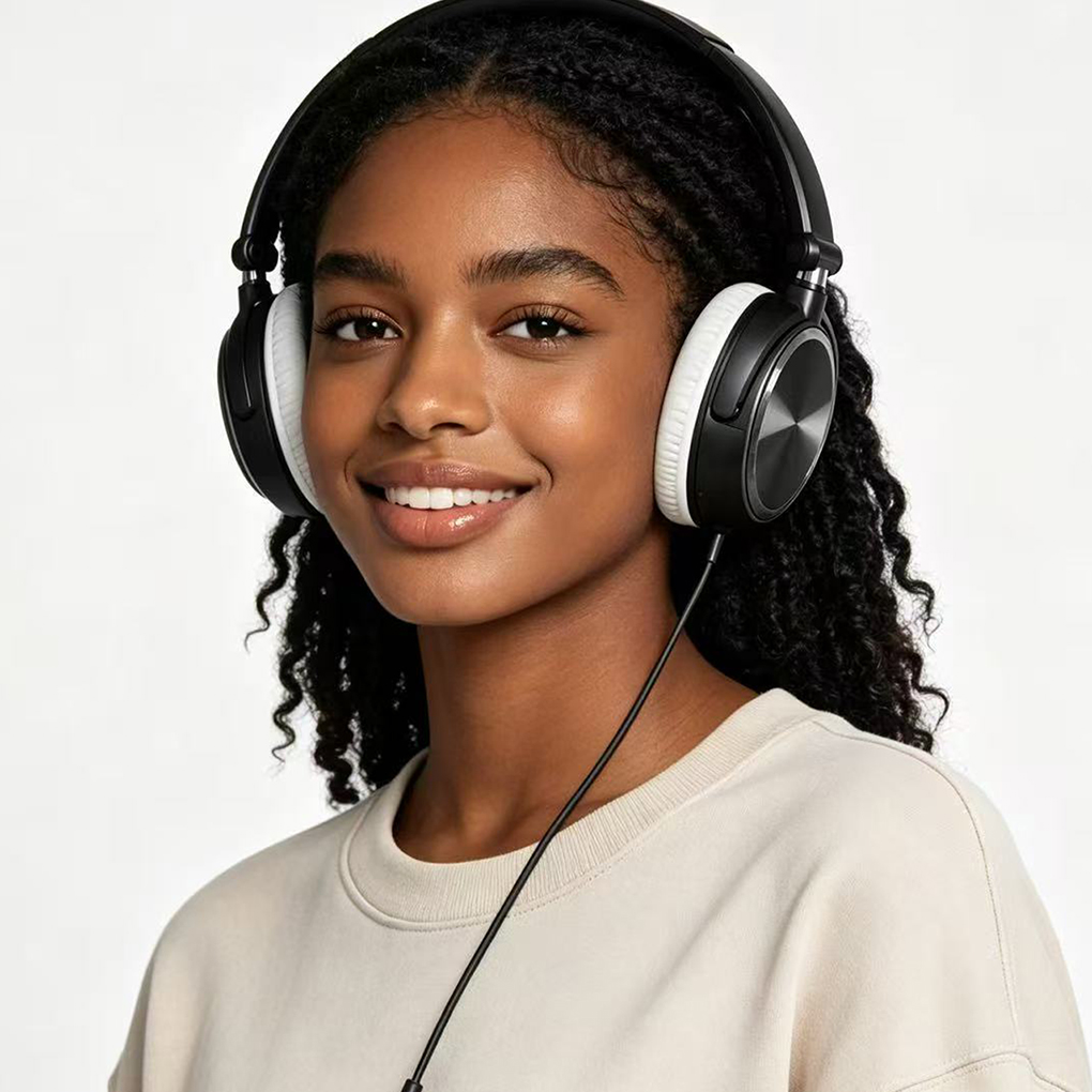 Wired Headphones With Microphone Over Ear Headsets Bass HiFi Sound Music Stereo Earphone For Sony