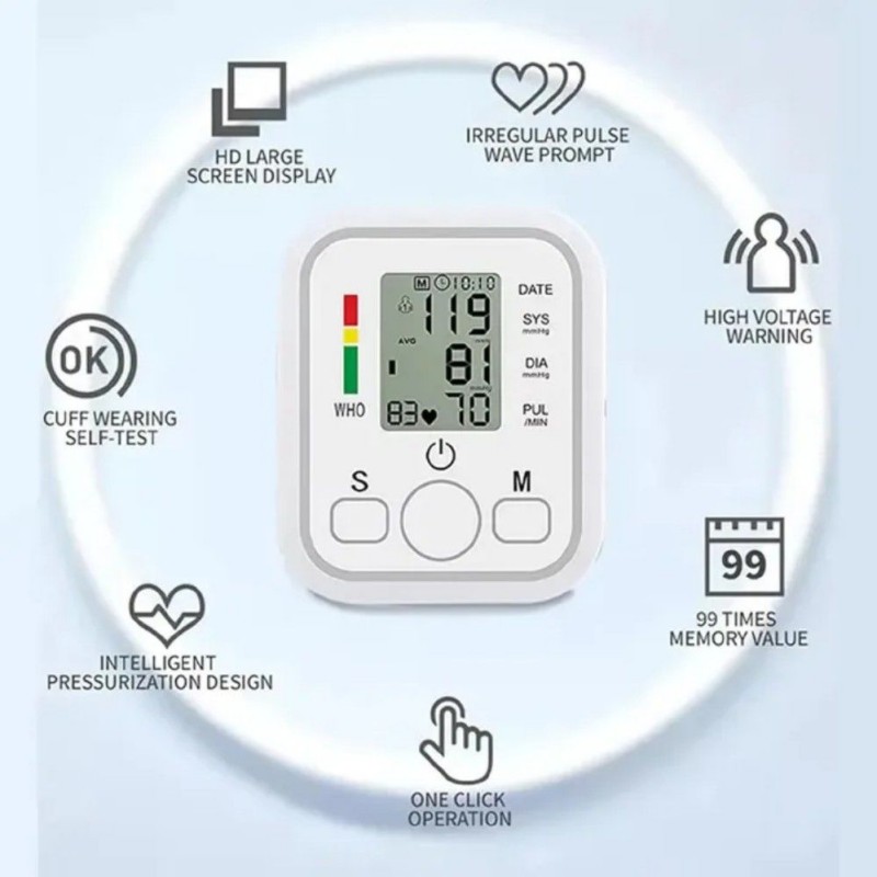 Blood Pressure Monitors Large Cuff Size 22cm to 36cm - Blood Pressure Machine with Cuff for Upper Arm - Heart Rate Hypertension Monitor for Home Use - Blood-Pressure Monitor with LCD Display