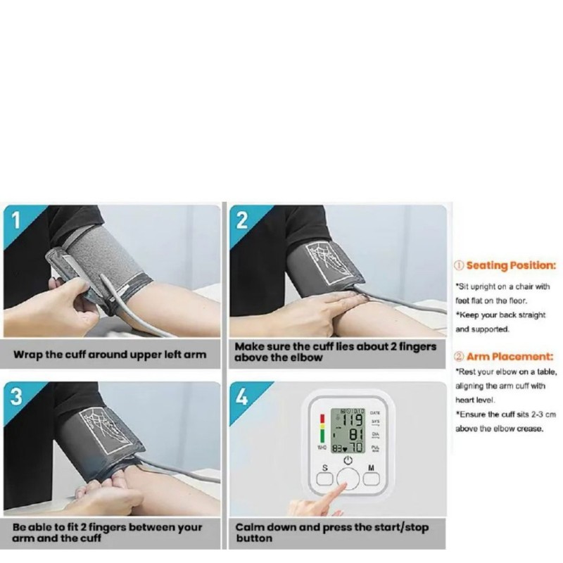 Blood Pressure Monitors Large Cuff Size 22cm to 36cm - Blood Pressure Machine with Cuff for Upper Arm - Heart Rate Hypertension Monitor for Home Use - Blood-Pressure Monitor with LCD Display