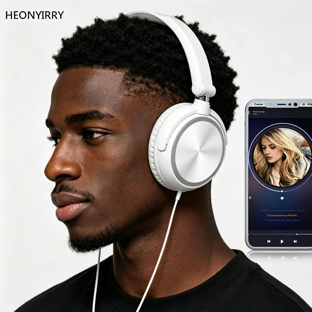 Wired Headphones With Microphone Over Ear Headsets Bass HiFi Sound Music Stereo Earphone For Sony