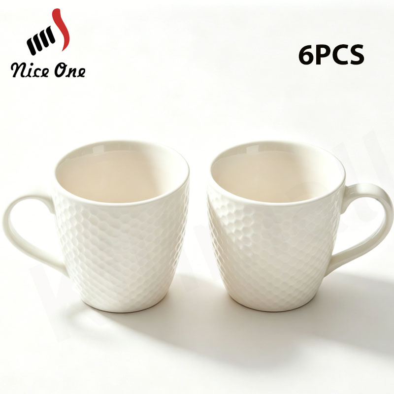 Niceone Set of 6pcs  High Quality Porcelain Reusable Tea Milk Coffee Ceramic Drinking Cups Elegant Home Kitchen Office Tableware (BYD-CUP-2025-CS MILK CUP)
