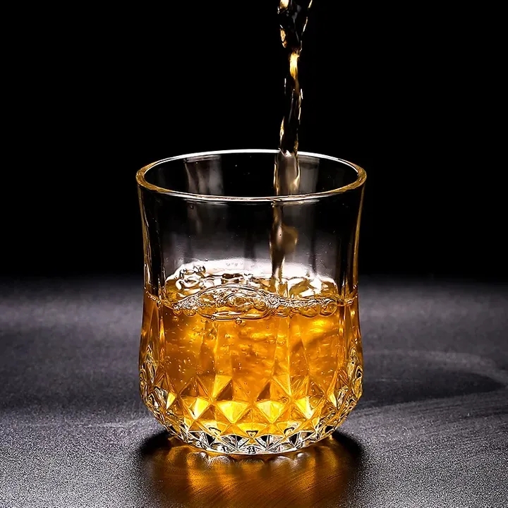 6PCS/Set 200ML  Drinking Glass Sets, Durable Drinking Cups, Lead-Free Water Cup Set, Drinkware Kitchen Glasses for Cocktail, Iced Coffee, Beer, Tea, Wine, Whiskey, Water (BM8707 (XM066A) GLASS CUP C)