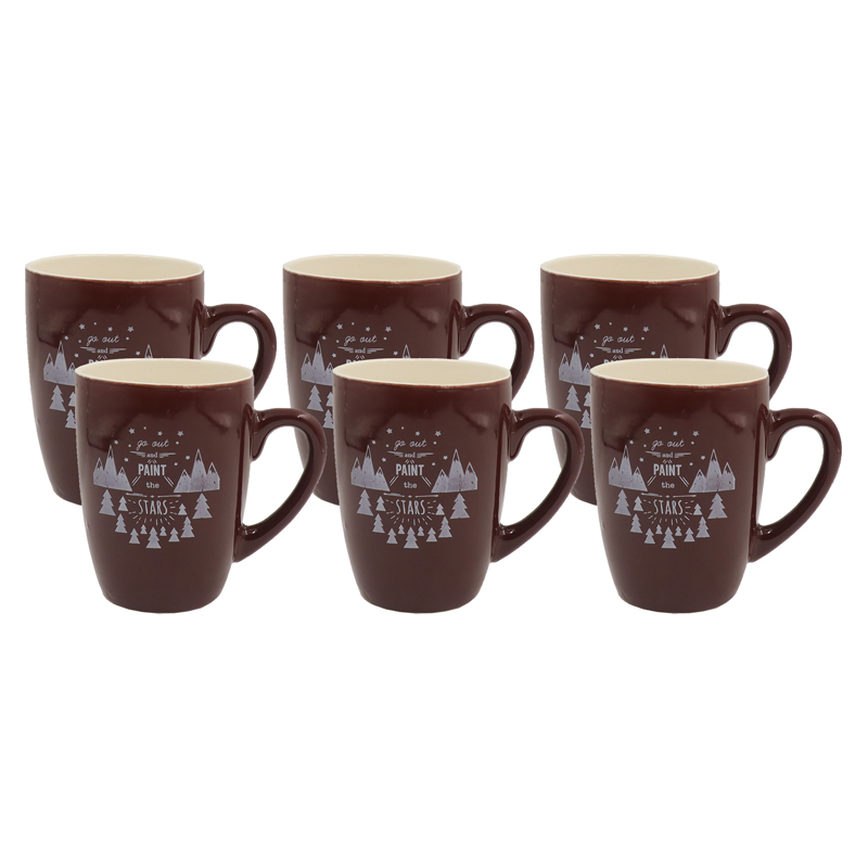 Niceone Set of 6pcs  250ML High Quality Porcelain Tea Milk Coffee Ceramic Cups (BYD-CUP-4390 MILK CUP)