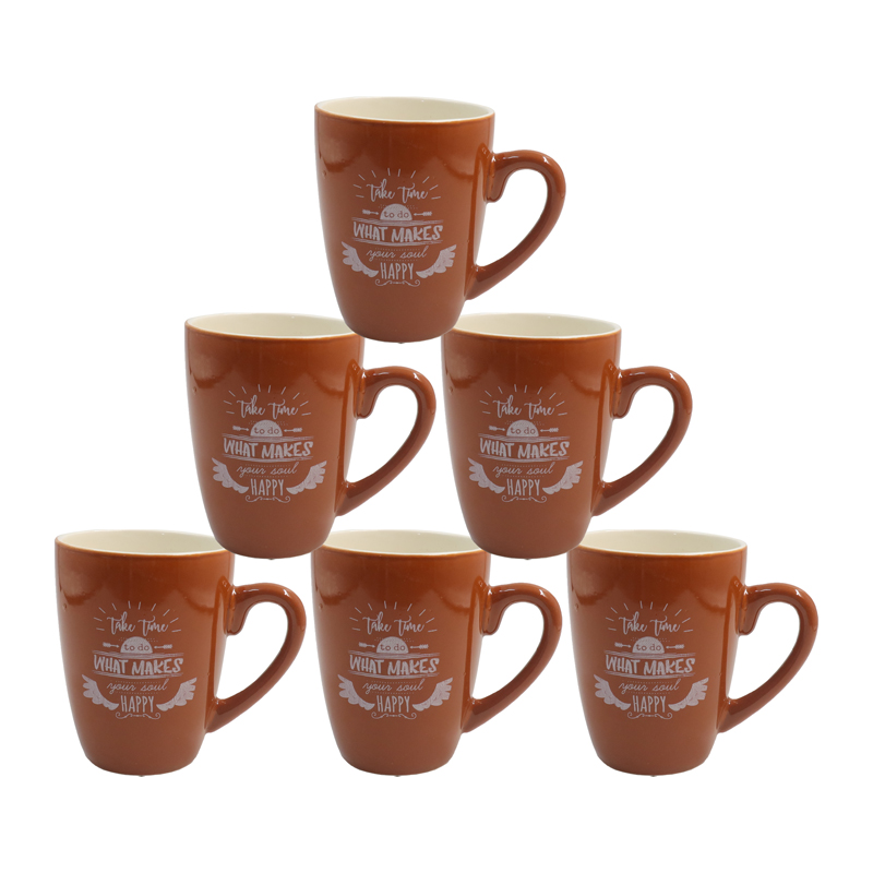 Niceone Set of 6pcs  250ML High Quality Porcelain Tea Milk Coffee Ceramic Cups (BYD-CUP-4390 MILK CUP)