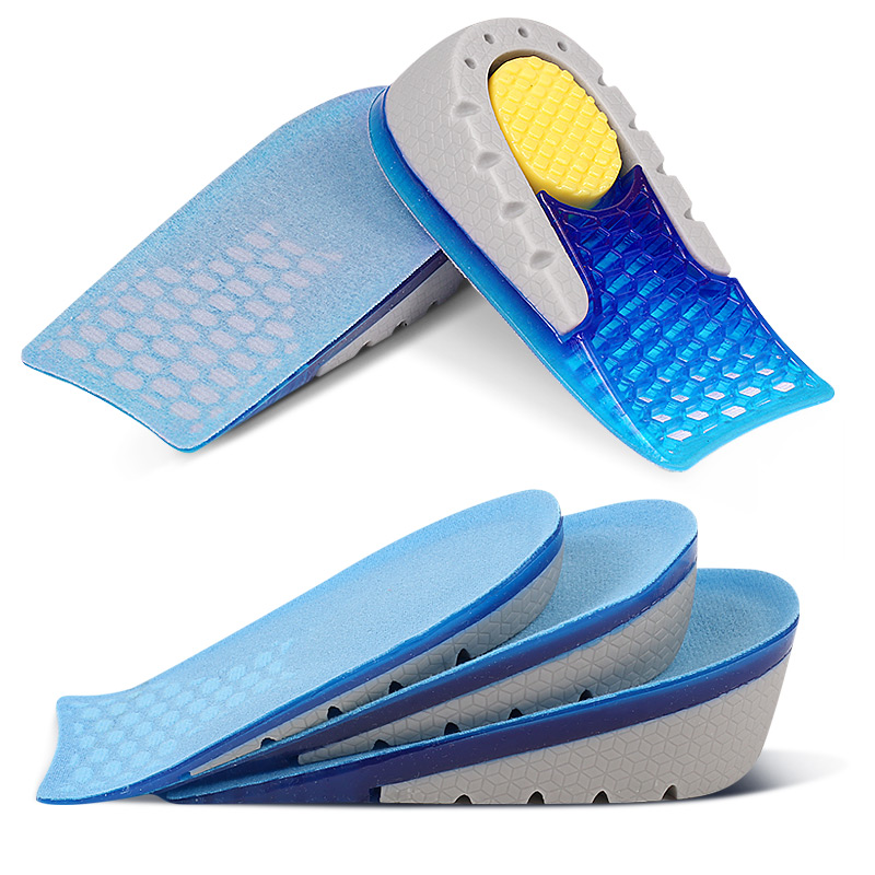 Height Increase Insoles Cushioned Heel Inserts Shoe Lifts for Men and Women Elevated-Increased Comfort Inner Soles Shock Absorption, Arch Support Soft Silicone Gel Boosters for Plantar Posture