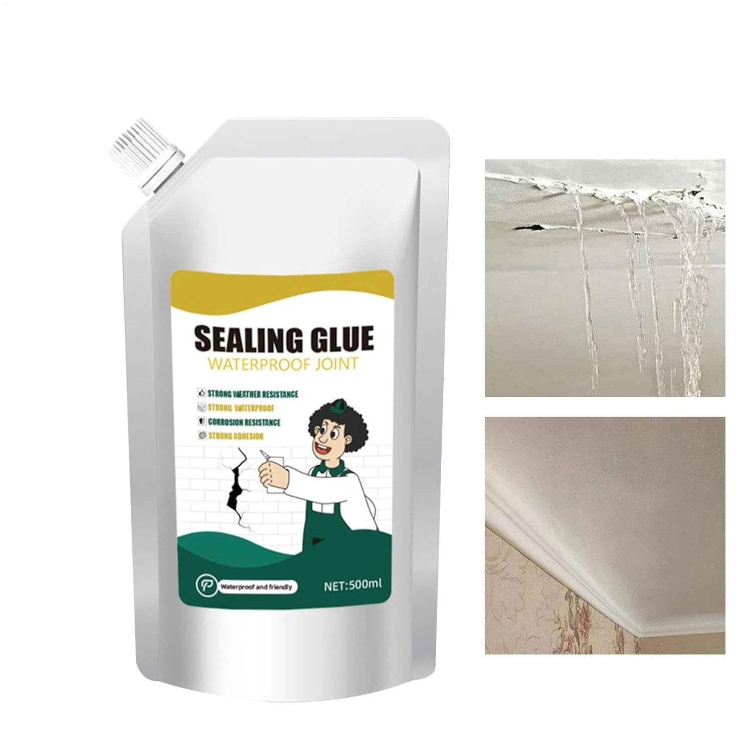Crack Sealing Glue, Concrete Filler Waterproof Joint Sealant, High Elasticity Cement Wall Gap, Fast Drying Asphalt Repair for Slabs, Driveways, Joint Self-Leveling Sealing Caulking
