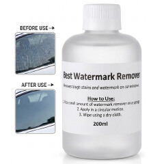 Best Watermark Remover - For Removing Stains in Car Windows Glass Windscreen Polish & Hard Water Marks Film Removal 200ml Windshield, Glass & Mirrors Provides Optical Clarity High Quality