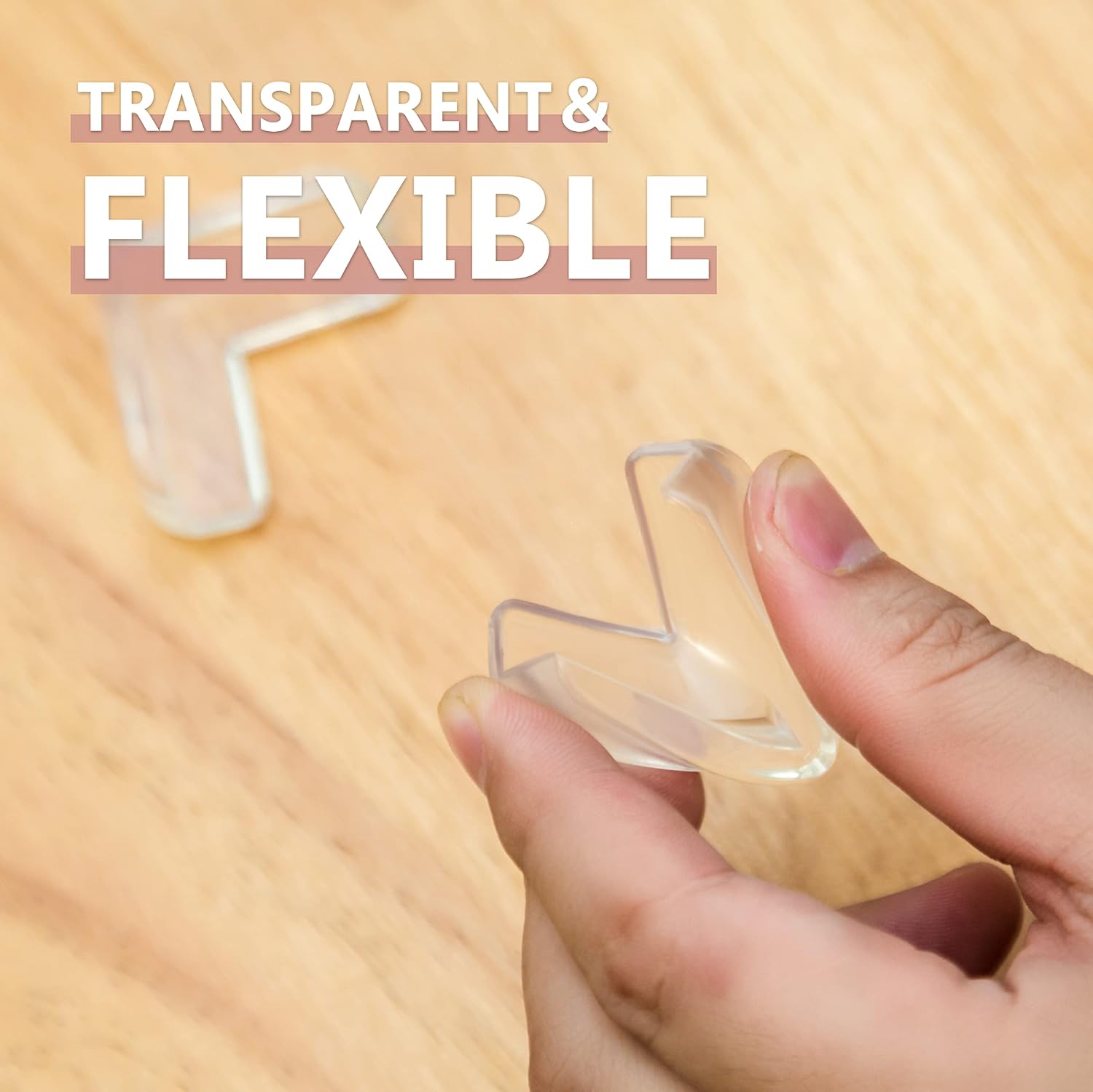 4 Pack Corner Protectors for Baby, Clear Guard Furniture Edge Safety Bumpers & Table Sharp Corners Baby Proofing (L Shape) Transparent Silicone