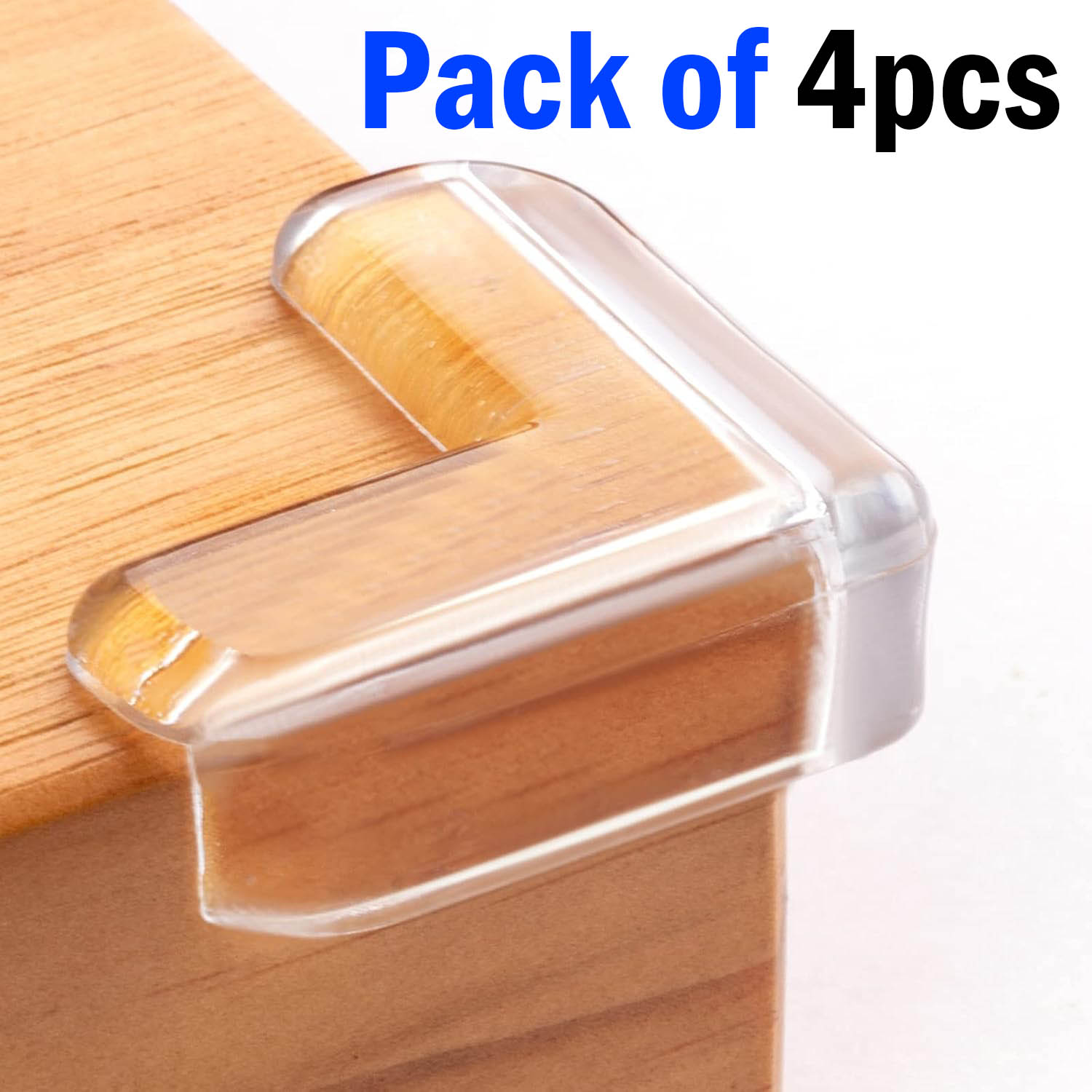 4 Pack Corner Protectors for Baby, Clear Guard Furniture Edge Safety Bumpers & Table Sharp Corners Baby Proofing (L Shape) Transparent Silicone