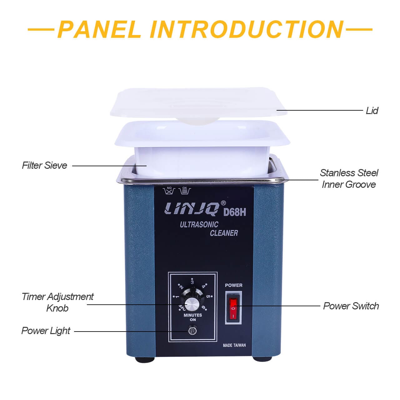 Professional Ultrasonic Cleaner 48kHz Ultra sonic Jewelry Cleaning Caviation Machine Variable Speed Polisher 2L Gold, Silver, Copper, Glasses, Watch, Car Parts Decontamination Degreasing Bench buffer
