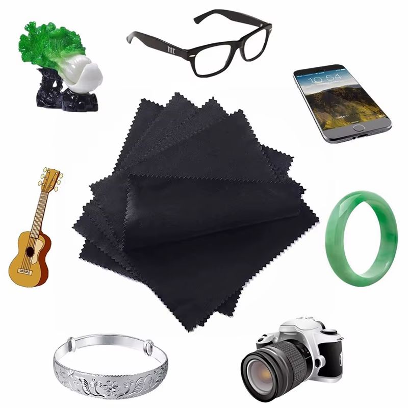 100pcs Black Microfiber Cleaning Glasses Cloths for Delicate Surfaces Lenses Eyeglasses Cell Phone Screens Camera Lenses Jewelry