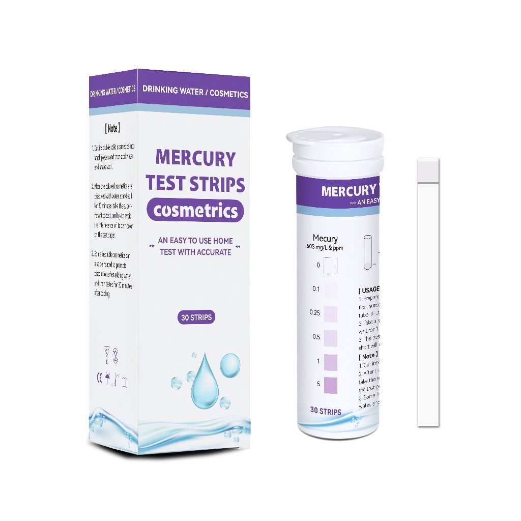 Mercury Test Strips – 30 Pack, 0–5 mg/L Detection – Rapid Hg Ion Testing for Cosmetics, Water, Lab & Education Home Testing Kit, Quick & Accurate in Beauty Products