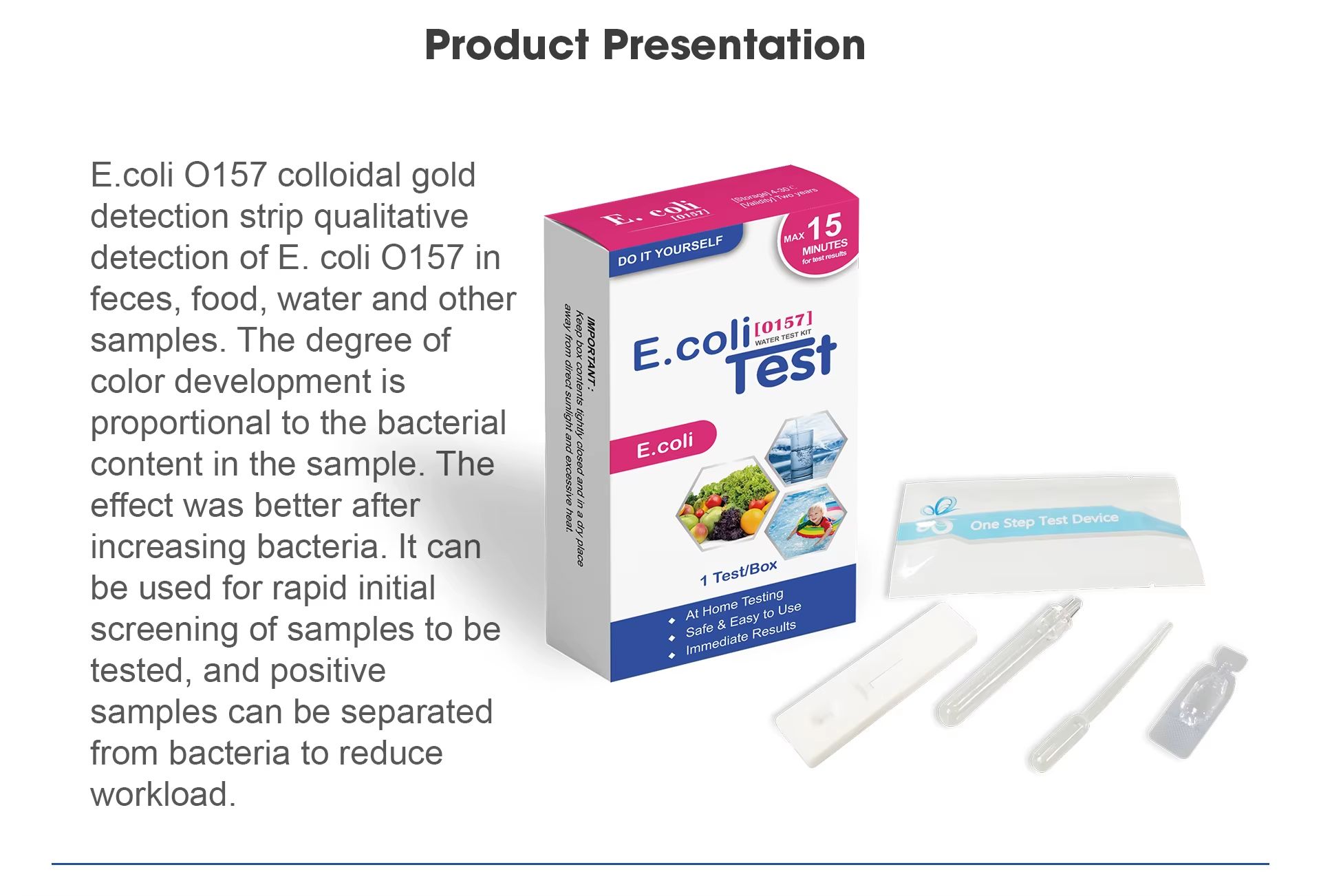 E.coli O157 Water Test Kit for Bacteria Home Testing, Test Plate with Sample Collection Tools, Test Tube, Multipurpose for Drinking Water, Pools , Spa, Fruits, Vegetables & Wild Water