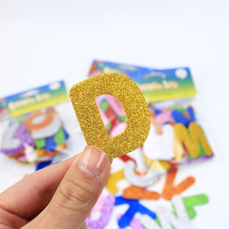 Glitter Letters Stickers Foam Arabic Numerals Sticker for DIY Gift Card, Diary Note Book, Wall Decals Hair Accessories DIY Craft Stickers for Kids Kindergarten Decor