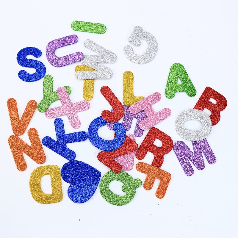 Glitter Letters Stickers Foam Arabic Numerals Sticker for DIY Gift Card, Diary Note Book, Wall Decals Hair Accessories DIY Craft Stickers for Kids Kindergarten Decor