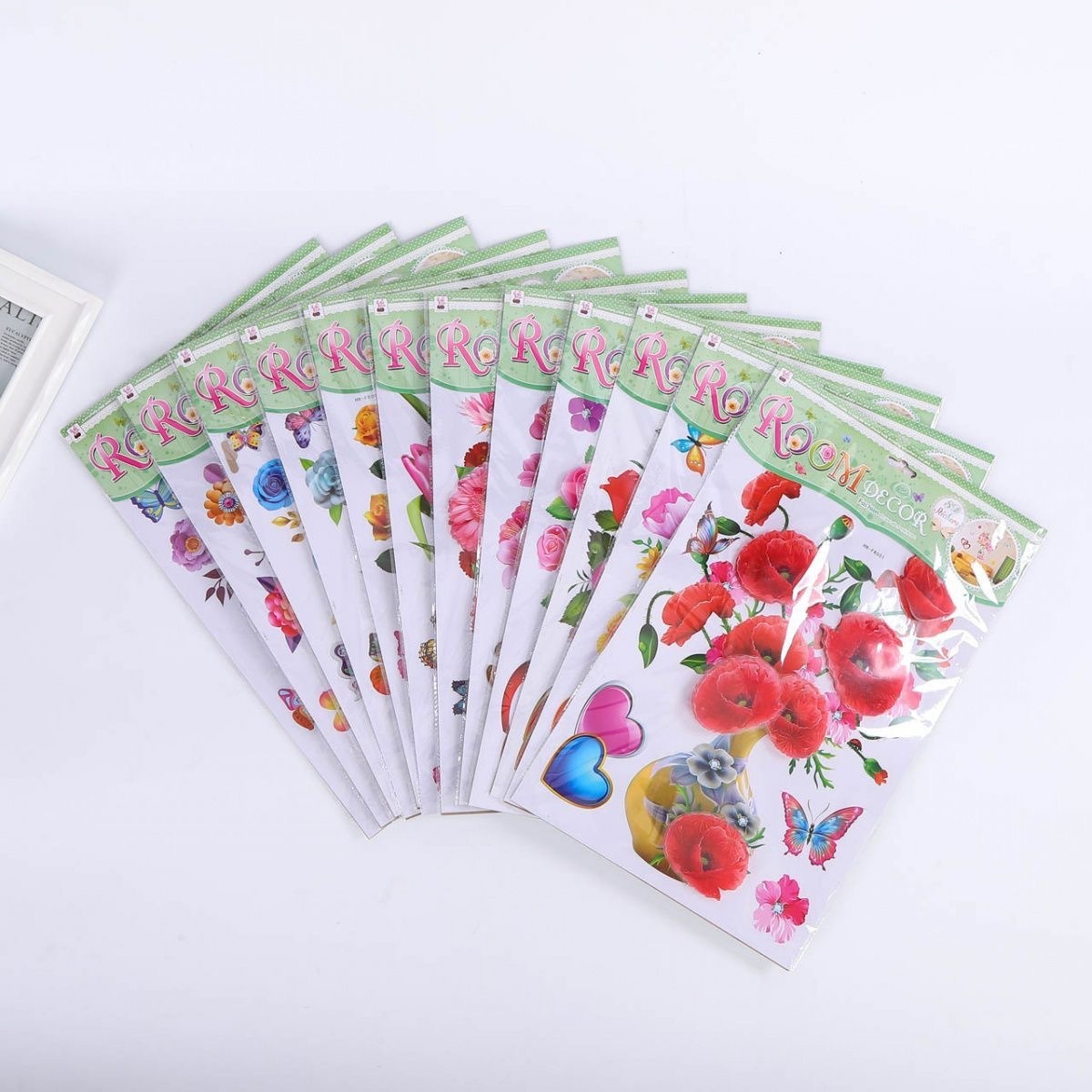 Home Decoration 3D Flowers Wall Stickers Living Room Bedroom House Decoration Realistic Stickers Suitable for Wall,Refrigerator, Kitchen, Door Decor