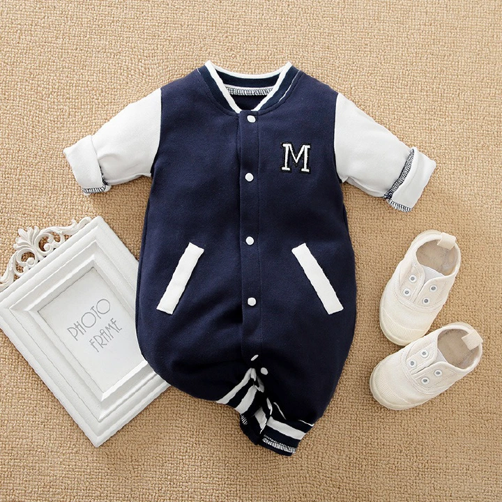 Baby Boy Clothes  Bodysuits Newborn Baby Boys Baseball Jumpsuit Cotton Romper Long Sleeves Outfit Baby Clothes