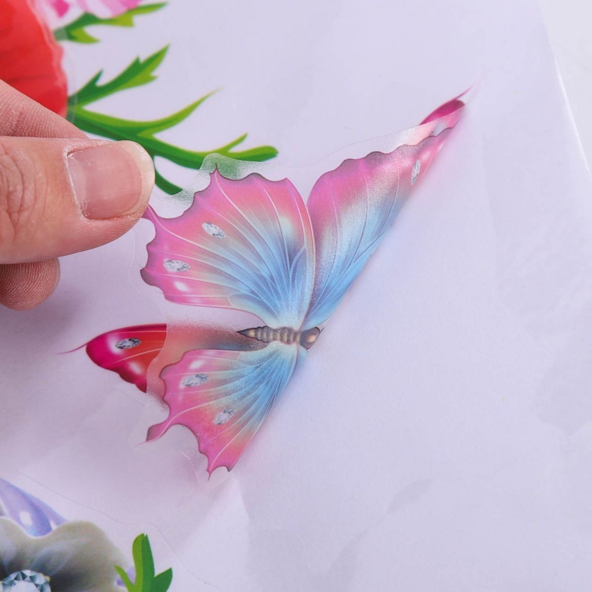 Home Decoration 3D Flowers Wall Stickers Living Room Bedroom House Decoration Realistic Stickers Suitable for Wall,Refrigerator, Kitchen, Door Decor