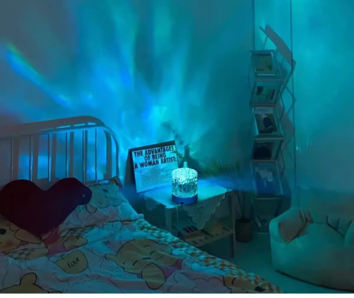 INS Style Desk Lamp Acrylic Water Ripple Atmosphere Lamp Colorful Rotating Night Light Romantic Bedside Table Lamp for Bedroom Decor