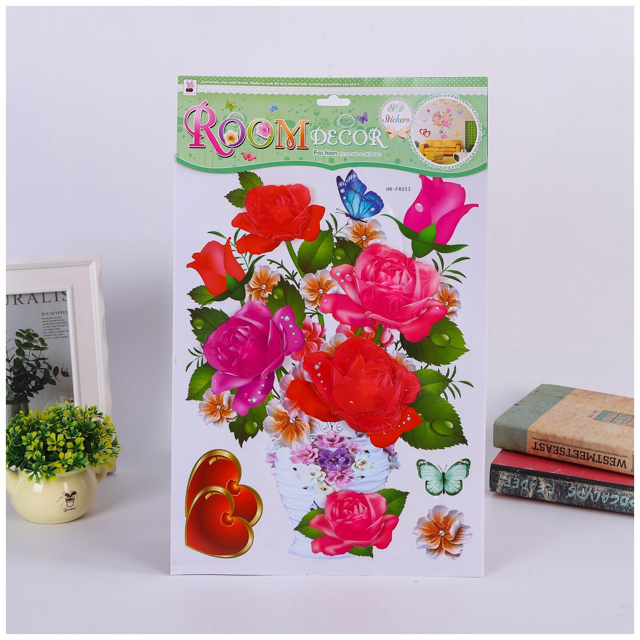 Home Decoration 3D Flowers Wall Stickers Living Room Bedroom House Decoration Realistic Stickers Suitable for Wall,Refrigerator, Kitchen, Door Decor