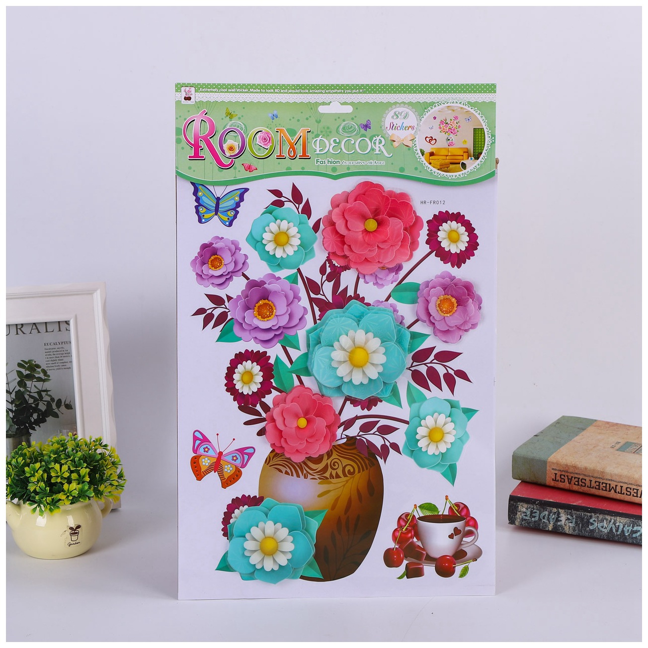 Home Decoration 3D Flowers Wall Stickers Living Room Bedroom House Decoration Realistic Stickers Suitable for Wall,Refrigerator, Kitchen, Door Decor
