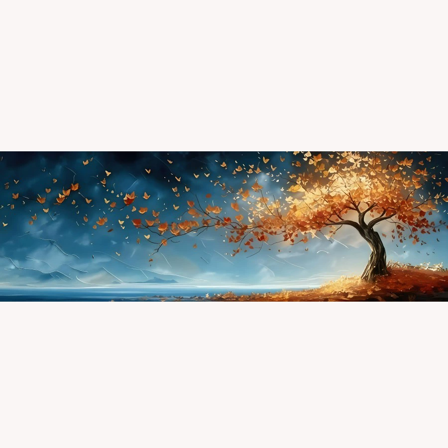 Canvas Painting Wall Art for Home Decor Abstract Landscape Oil Painting Tree Art Poster High Definition Canvas Print, Frameless Nature Artwork for Living Room Bedroom Canvas Wall Art