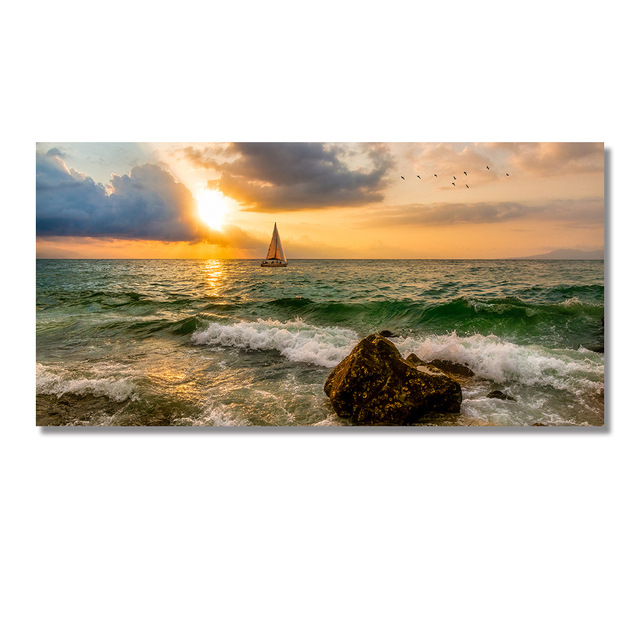 Canvas Painting Modern Landscape Wall Art for Home Decor, Mountain Lake Scenery Painting, High Definition Canvas Print, Frameless Nature Artwork for Living Room Bedroom Canvas Wall Art