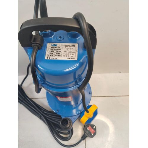 USK Unitech 1HP 120FEET /32M Lift Electric Submersible Water Pump 1 Inches 1.5M3/Hr 8M Cable for well, River Irrigation