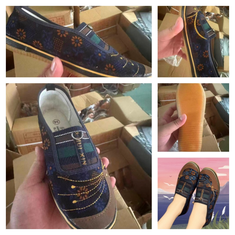 Ladies Floral Print Slip On Canvas Flat Loafers Soft Comfort Walking Casual Shoes Women Casual Shoes