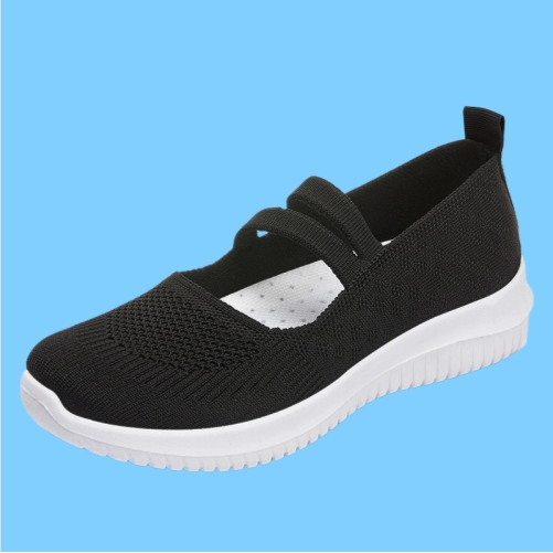 Ladies Knitted Mesh Mary Jane Ballet & Dance Slip On Sneakers Light Comfort Platform Walking Flat Shoes Women Shoes