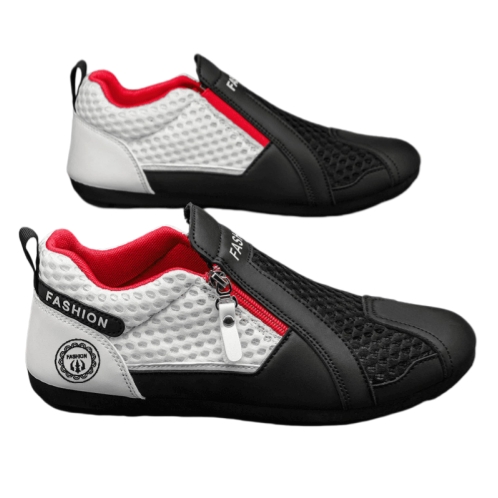 Men Breathable Mesh Zipper Casual Sneakers Lightweight Slip On Driving Walking Shoes Men Sport Shoes