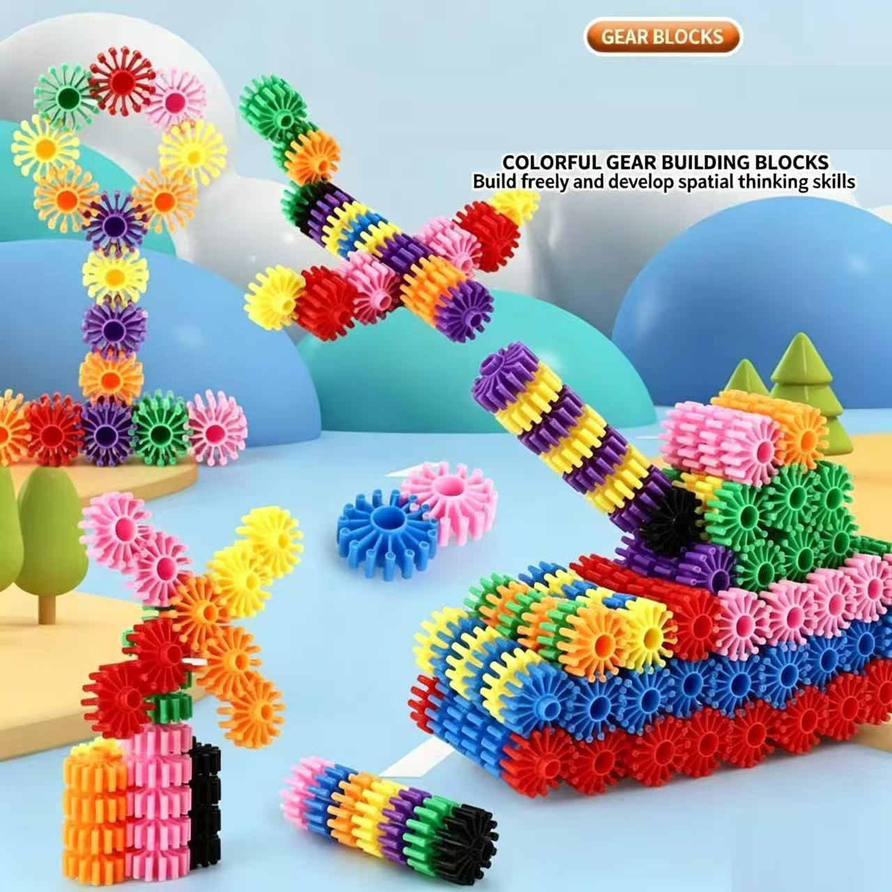 3D Puzzle Building Blocks for kids，educational STEM toy， Parent-Child Interaction stackingblocks for boys & girls，creative gift for toddlers